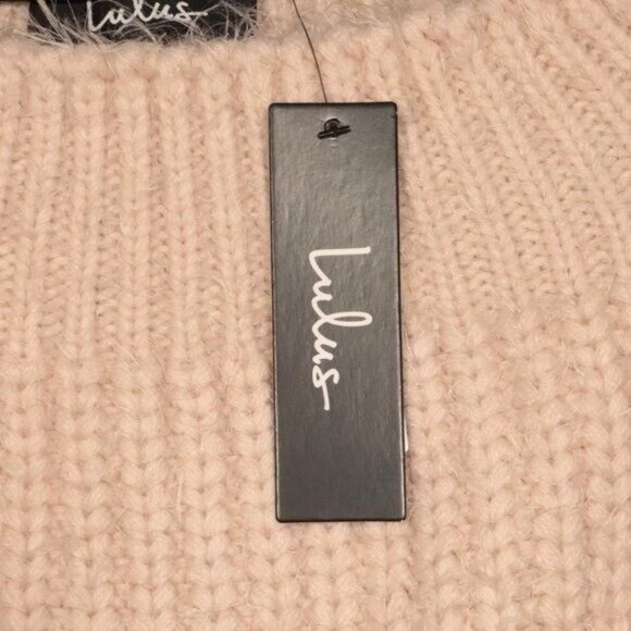 NWT Lulus Feeling It Pale Pink Eyelash Knit Off-the-Shoulder Sweater - Picture 6 of 11